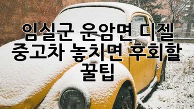 임실군 운암면 디젤 중고차, 놓치면 후회할 꿀팁🍯